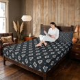 thumbnail image 3 of Manfei Aztec Geometric Bed Sheets, Bohemian Southwestern Fuul Size Sheets, Black, Black Reversible 4pcs1 Flat Sheet + 1 Fitted Sheet + 2 Pillowcases, 3 of 6