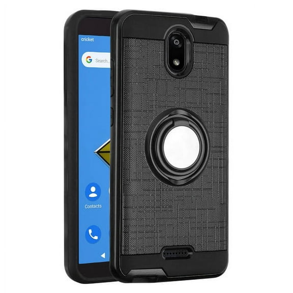 Wiko RIDE U300 Phone Case with Ring Stand Hybrid Rugged Armor Brushed Dual Layers 360 Degree Rotating Metal Ring Holder Kickstand Bracket [Magnetic Support] Protective [BLACK] Cover for WIKO Ride