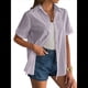 thumbnail image 2 of Camisa de Algodón con Botones y Dobladillo Enrollado para Mujer, de Corta, Informal, de Verano, con Cuello en V, para Playa. XXL, 2 of 8