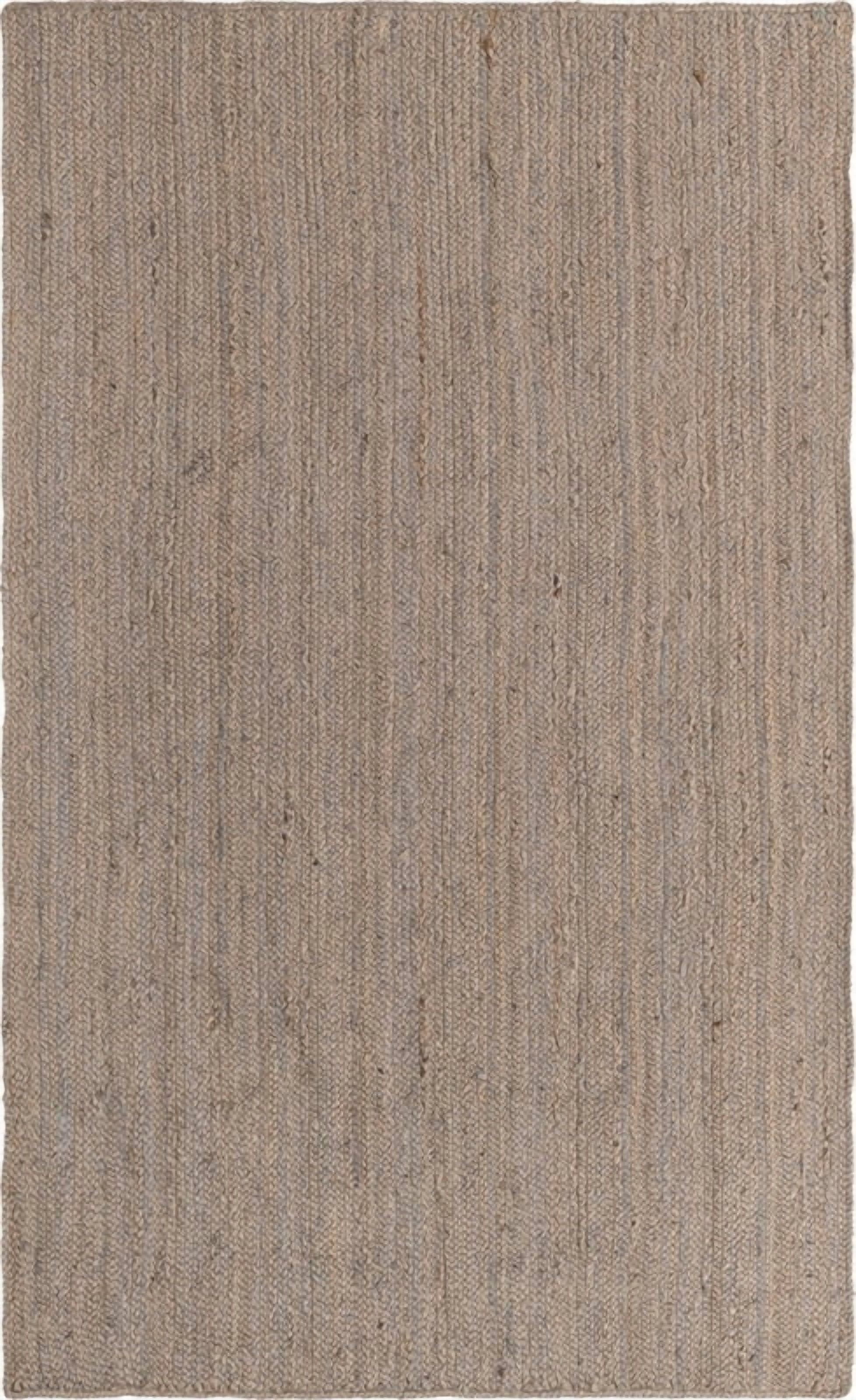 4 Ft Square Gray Jute Area Rug, Hand-Woven, Reversible, Farmhouse Boho Style, Durable & Pet-Friendly Rug for Living Room, Dining Room, and Bedroom