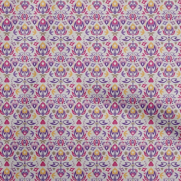 oneOone Cotton Cambric Pastel Purple Fabric Asian Suzani Diy Clothing Quilting Fabric Print Fabric By Yard 56 Inch Wide