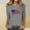 Gray, variant on BRGZLK American Flag T-Shirt For Women Fashion Independence Day Flag Printed Blouse Casual 3/4 Sleeve Loose Round Neck Holiday Tops Black XXL