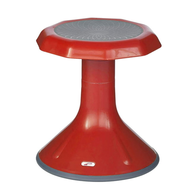 ECR4Kids ACE Active Core Engagement Wobble Stool, Flexible Seating, 15in Seat Height - Red