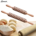 thumbnail image 3 of Spencer 13.8" 3D Christmas Wooden Baking Rolling Pin Engraved Embossing Rolling Pin with Christmas Symbols for baking Cookies Cake "#3", 3 of 6
