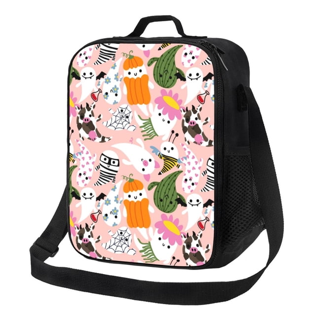 Disketp Cartoon Halloween Bolsa Térmica Estampada para Almuerzo, Lonchera para Hombres y Mujeres Adultos