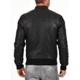 thumbnail image 3 of New Men's Genuine Lambskin Leather Jacket Black Bomber Motorcycle Biker Jacket A903, 3 of 4