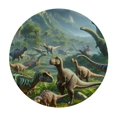 thumbnail image 2 of PIKWEEK  Dinosaurs World Round Fitted Tablecloth with Elastic Edge  Fitted Table Cloth for Round Table Circular Table Cover Waterproof Wipeable Round Elastic Table Cloth, 2 of 7