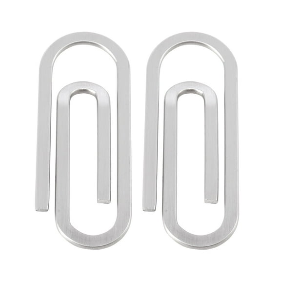 TELOLY 2pcs Stainless Steel Banknote Clips Money Wallet Clips Paper Clip Shape Money Folder Credit Holder
