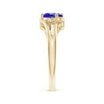 thumbnail image 3 of ANGARA Natural Tanzanite and Diamond Split Shank Ring in 14K Yellow Gold for Women (Size-7x5mm) | December Birthstone, Birthday, Anniversary, Jewelry Gift for Women | Natural Tanzanite Ring, 3 of 9