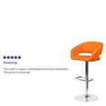 thumbnail image 5 of Home Square Faux Leather Adjustable Bar Stool in Orange Finish - Set of 3, 5 of 11