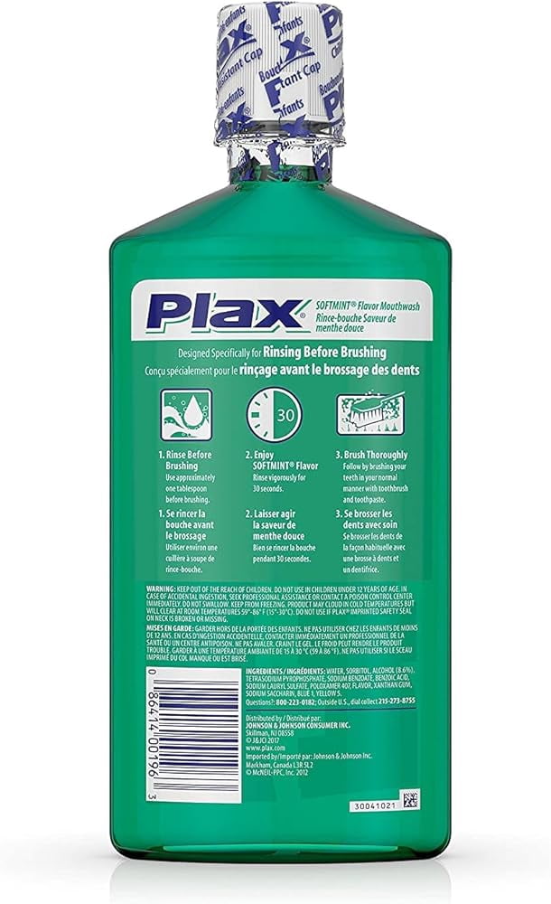 Plax Plaque Loosening Rinse, Soft Mint 24 fl oz (2 Pack) C35