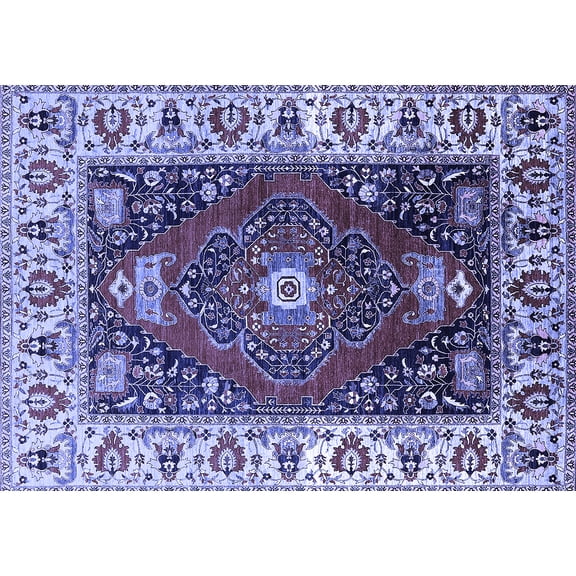 Ahgly Company Indoor Rectangle Persian Blue Traditional Area Rugs, 5' x 7'