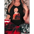 thumbnail image 1 of T-shirt Graphique Décontracté pour Femmes - Style de Rue Amusant, Manches Courtes, Col Rond, Mélange Polyester Confortable, Lavable en Machine, Top d'Été, Fête des Pères, Fête des Mères, Nouvel An, Festival de Printemps, Val, 1 of 7