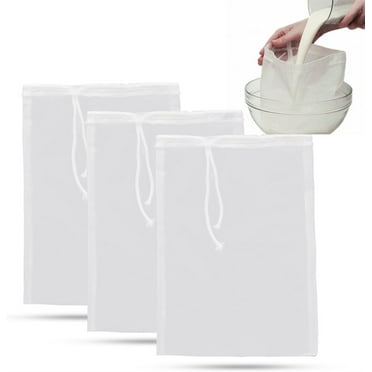 Food Strainer,4 Pack Cheese Cloth Bag,Nylon Nut Milk Bag,Reusable Bag Strainer for Tofu,Yogurt and Soup