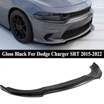 For Dodge Charger SRT 2015-2022 V1 Style Glossy Black Front Bumper Lip Splitter