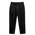 thumbnail image 6 of Atkumj Suit Pants Men with Pockets Comfortable Great Drape Double‑Pleated Button Slacks Casual Loose Solid Color Straight Leg Trousers for Men for Office Daily 2XL, 6 of 7