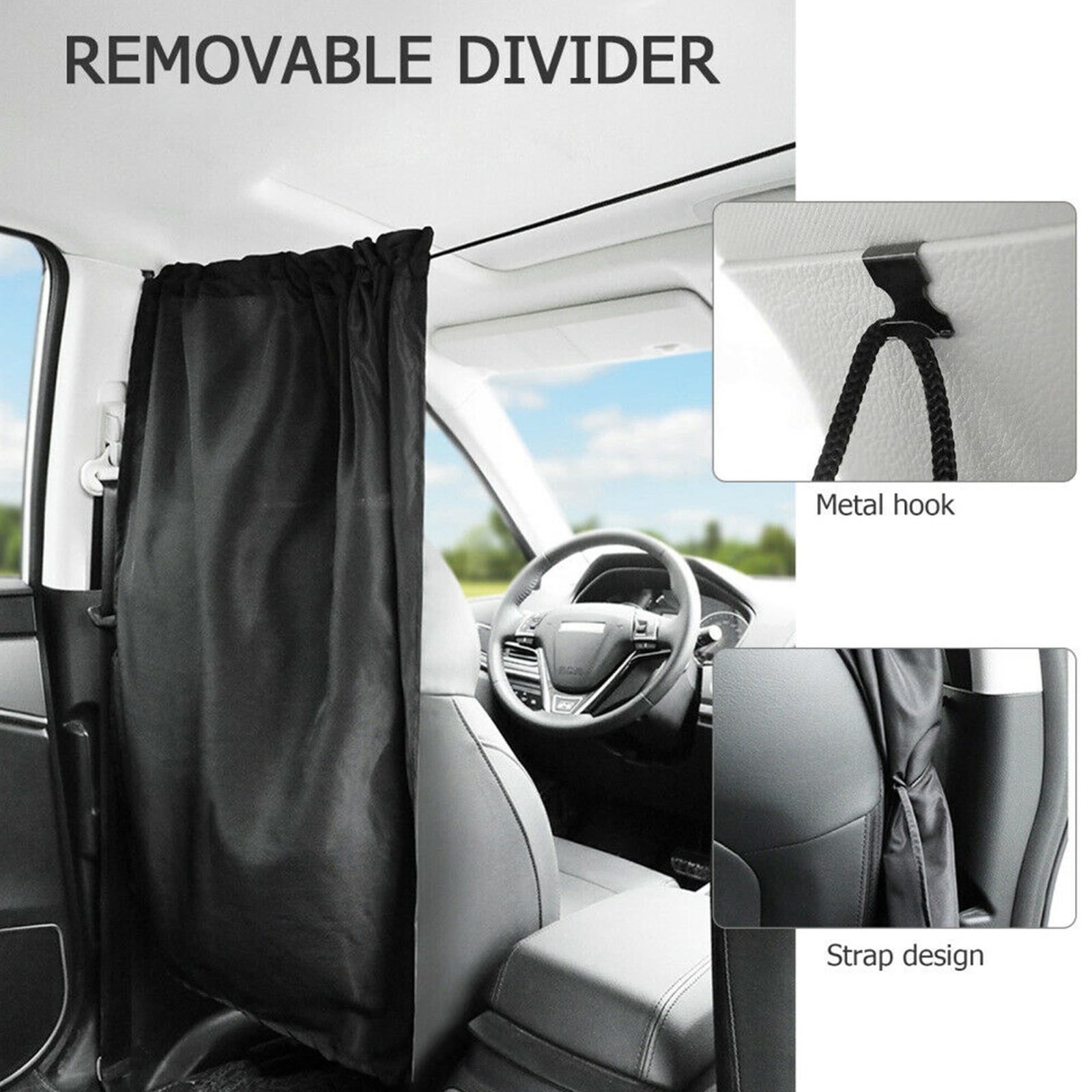 1 Set Car Interior Divider Removable Partition Curtain Car Accessories Sun Shade 