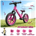 thumbnail image 5 of JoyStone 14 Inch Balance Bike for Kids, Toddler Balance Bike with Air Rubber Tires, Adjustable Seat, Lightweight No Pedal Training Bicycle, Gift Bike for 2-6 Boys Girls, Rose Red, 5 of 9