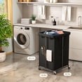 thumbnail image 4 of 150L Large Laundry Basket with Wheels, Rolling Laundry Hamper with Removable Laundry Bag & Metal Frame, Oxford Fabric Dirty Clothes Hampers for Bedroom, Laundry Room, Bathroom, Dorm(Black), 4 of 5