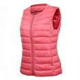 thumbnail image 5 of Womens Plus Size Quilted Vest Slim-Fit Lightweight Zip-Up Puffer Vest Packable Sleeveless Zipper Jackets Pink, 5XL, 5 of 6