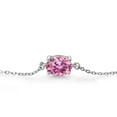 thumbnail image 2 of Gem Stone King 925 Sterling Silver Pink Moissanite Solitaire Bracelet for Women (1.38 Cttw, Oval 8X6MM, Gemstone Birthstone, Fully Adjustable up to 9 inch), 2 of 3