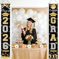 thumbnail image 6 of Graduation Porch Sign Class Of 2026 Banner Congrats Grad Door Banner Graduation Yard Sig for Home School Indoor Outdoor Party Supplies Black Design 4, 6 of 7