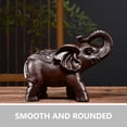 thumbnail image 3 of HINTRMENT Scene Layout Decor Carved Elephant Statue Black Wood Ornament 1Set, 3 of 8
