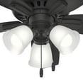 thumbnail image 3 of Hunter 42 inch Indoor Ceiling Fan with LED Lights - Black Ceiling Fan with Pull Chain, For Bedroom or Living Room, Low Profile Mount, No Remote, 5 Blades, Includes Bulbs - Newsome 52393, Matte Black, 3 of 18
