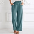 thumbnail image 7 of CAIXIA Wide Leg Pants for Women Flowy Palazzo Drawstring Elastic Waist Trousers with Pockets Summer Beach Vacation Clothes, 7 of 7