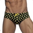 thumbnail image 3 of Wo-Fusoul Swimming Trunks for Men Low Waist Drawstring High Vent Quick Dry Underpants Black, 3 of 4