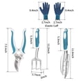 thumbnail image 2 of Set of 4 Garden Tool, ZUEXT Heavy-Duty Aluminum Gardening Hand Tools with Rubber Non-Slip Handle,  Gloves, Garden Hand Tools Starter Kit Landscaping Tools Gift for Mom Women Plant Lover,  Blue, 2 of 7