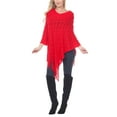 thumbnail image 2 of White Mark Women's Fringe Knit Poncho, One Size, 2 of 6