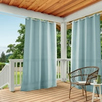 TOWN & COUNTRY BASICS Cabana Solid Heavyweight Indoor Outdoor Curtains, Light Filtering Opacity with Grommet Top, Water Repellent, 2-Pack Set, 54"x108", Blue