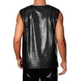 thumbnail image 3 of Camiseta sin mangas metálica Inspire Chic para hombres, chaleco brillante de fiesta y club, color negro, 3 of 4