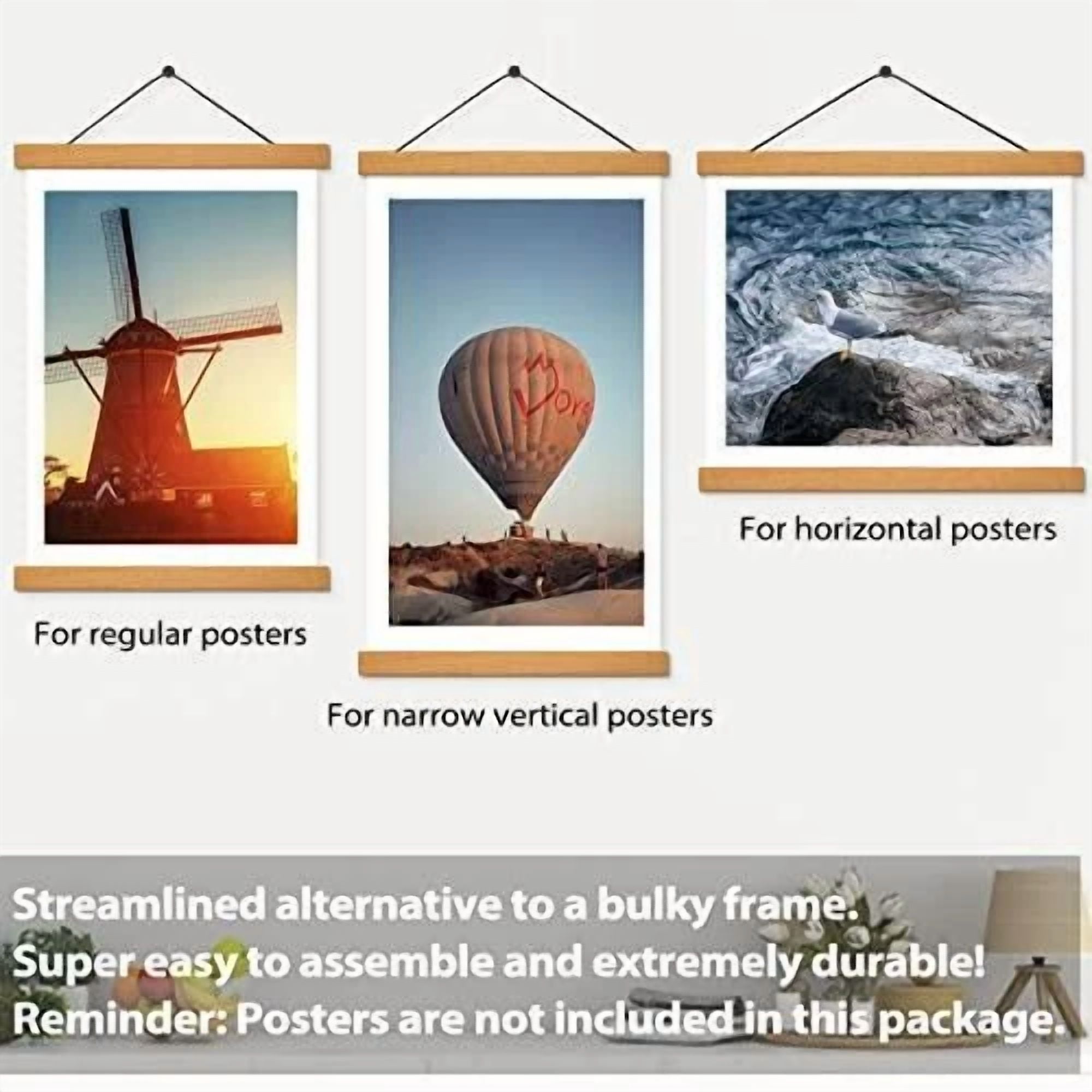 Poster Hanger Magnetic Frames, Strong Magnet, Wood Poster Hanger For Diamond