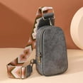 thumbnail image 2 of WIZUTIZ Women Chest Bag Sling Bag Small Crossbody Leather Satchel Daypack For Lady Shopping Travel Fashion Shoulder Strap for Womens Chest Bags Womens Messenger Bags Solid Bags Easy Gray, 2 of 4