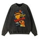 thumbnail image 2 of Sudadera con capucha vintage desgastada con el regreso del gato Vampurr para hombre, sudadera de algodón holgada de otoño, sudadera informal de gran tamaño, 2 of 4