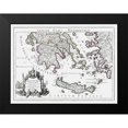 thumbnail image 2 of De L''isle 24x19 Black Modern Framed Museum Art Print Titled - Ancient South Greece - De Lisle 1731, 2 of 5