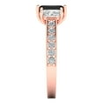 thumbnail image 3 of 1.88 ct Emerald Cut Natural Onyx Three-Stone Engagement Ring for Women in 18K Rose Gold, 3 of 5