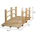 thumbnail image 2 of Gymax 5Ft Garden Wooden Bridge Decoration Backyard Pond w/ Safety Rails Natural, 2 of 6