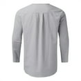 thumbnail image 5 of RMGVDSD Mens Casual Beach Outfits Men's 2 Piece Linen Suit Summer Leisure Suit Plain Long Sleeve Shirt And Pants Set Comfort Yoga Outfits Jogging Tracksuit Outfits, 5 of 6