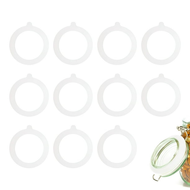 Uxcell 12 Pcs Sellos de goma para frascos de vidrio 3.7 pulgadas OD anillo de sellado de silicona, blanco