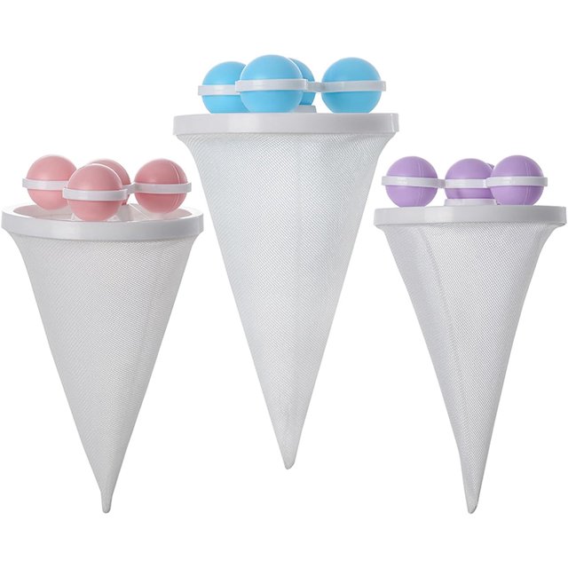 3 Pcs Attrape-Peluches Amélioré pour Lessive, Filtrant les Poils Flottants, Enlève-Poils pour Animaux, Sac en Maille Flottant pour Machine à Laver, Piège à Poils Réutilisable (Couleur Mixte)