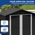 thumbnail image 3 of Uforic 6 Ft x 4 Ft Outdoor Tool Shed with Air Vents & Lockable Doors for Bikes & Tools, Dark Gray, 3 of 6