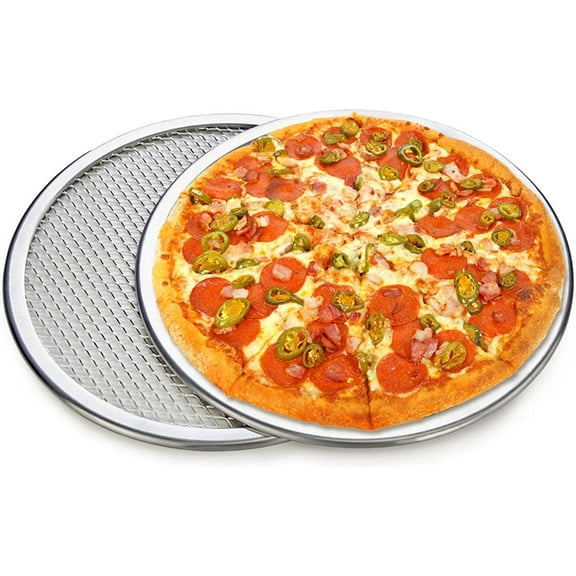 Pizza Screen, Aluminum Alloy Seamless Pizza Screen Non Stick Mesh Net Baking Tray Cookware Kitchen Tool For Oven, BBQ ,（12 Inch，2 Pack) Commercial Grade Pizza, for Christmas, Halloween