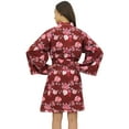 thumbnail image 3 of Bimba Women's Maroon Kimono Robe With Belt Floral Print Sleepwear Coverup - 10, 3 of 4
