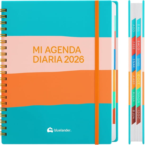 Agenda de Colores 2026 Bluelander, Organizador Diario, Semanal y Mensual