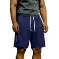thumbnail image 3 of Afuyipoi ​Men's Athletic Training Shorts with Zipper Pockets, Quick Dry Performance Gym Shorts, Elastic Waist Summer Workout Shorts for Fitness and Jogging Blue Size M, 3 of 8