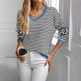 thumbnail image 4 of Utoimkio Fall Sweaters for Women V Neck Striped Cute Winter Pullover Sweaters for Women, 4 of 6