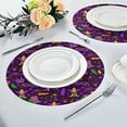 thumbnail image 4 of GZHJMY Mardi Gras Round Placemasts Set of 4, Non-Slip Heat Resistant Place Mats Washable Kitchen Dining Table Mats, 15.4", 4 of 5